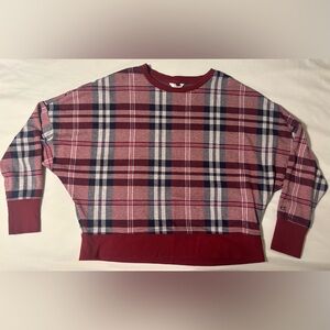 Crown & Ivy Red and Blue Plaid Top